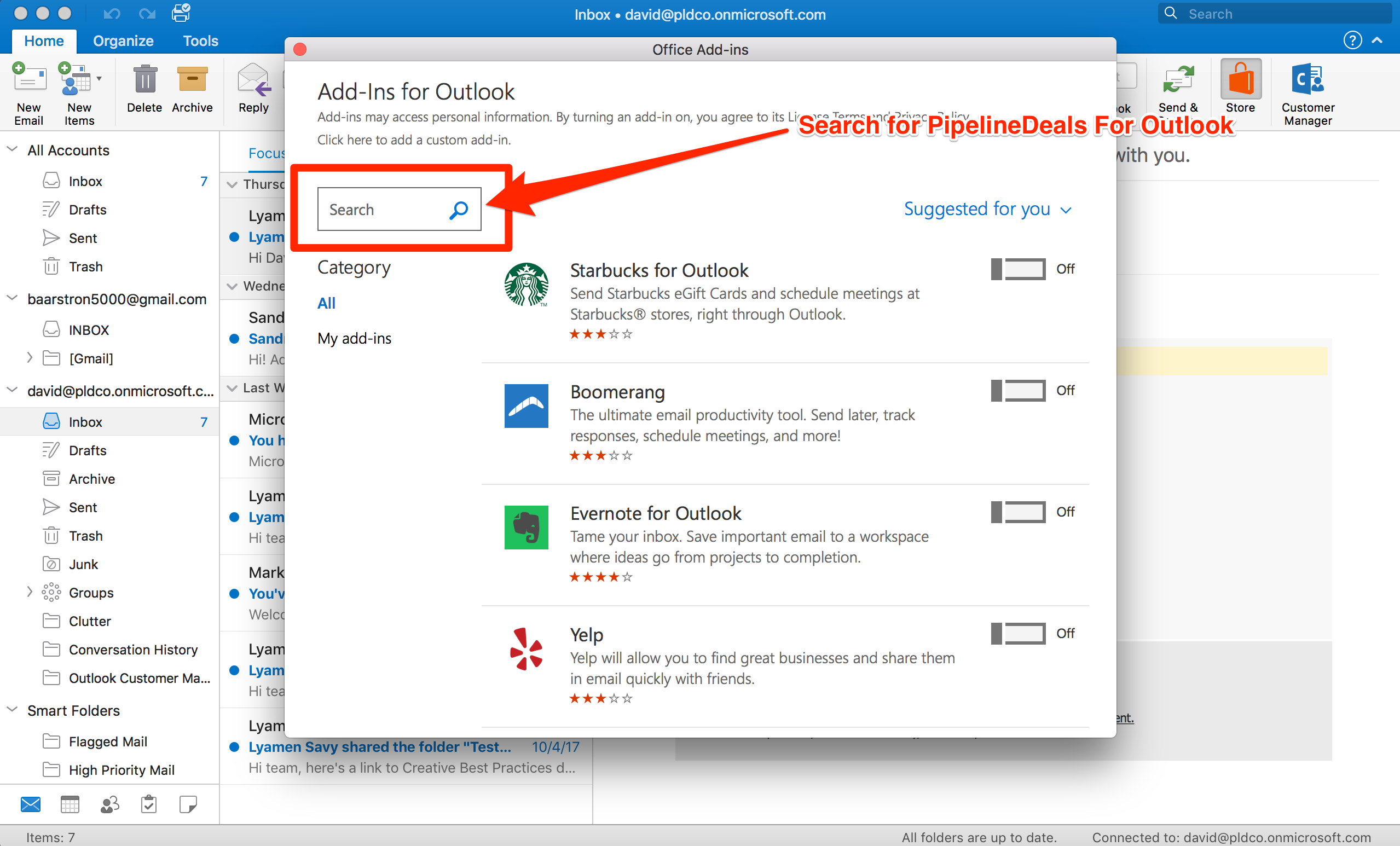 outlook for mac 2016 view disabled ad-ins